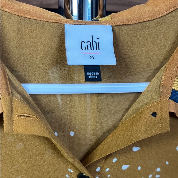 CAbi Mustard Polka Dot Sleeveless Blouse - Picture 2 of 4